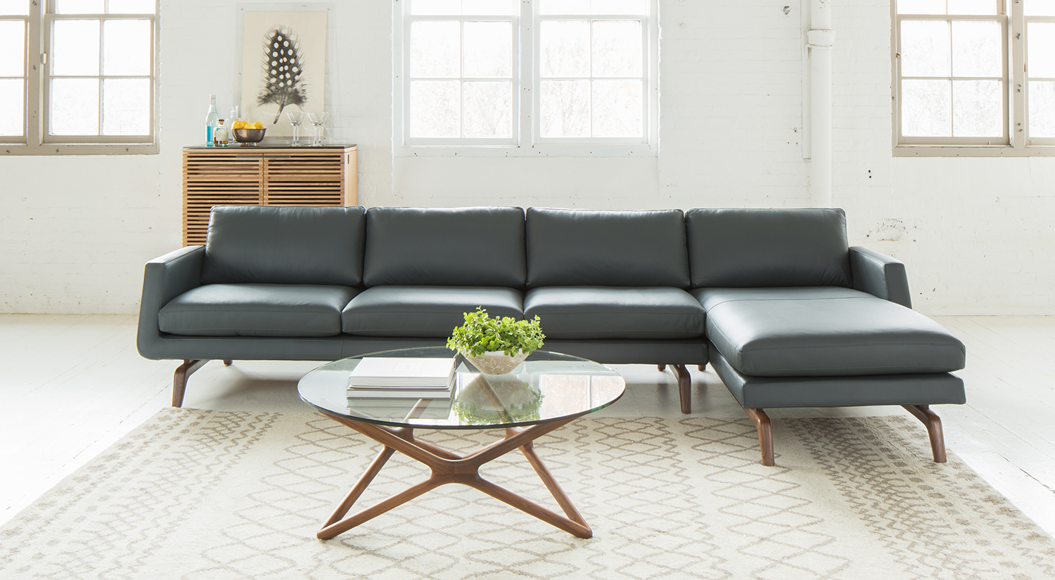 Circle Furniture Nash Sofa Leather Sofa