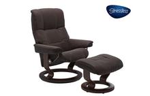 Mayfair Large Stressless Chair and Ottoman in Paloma Chocolate