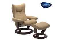 Wing Stressless Recliner and Ottoman