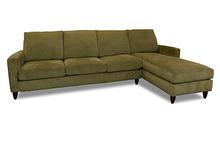Circle Furniture American Leather At Boston S Bennet Sectional In Moss