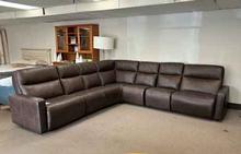 7000 Series Power Reclining Sectional in Chocolate Leather