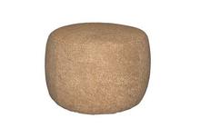 Gibby Ottoman in Wooly Camel