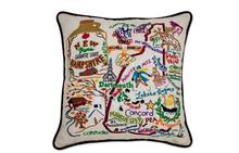 New Hampshire Hand-Embroidered Pillow