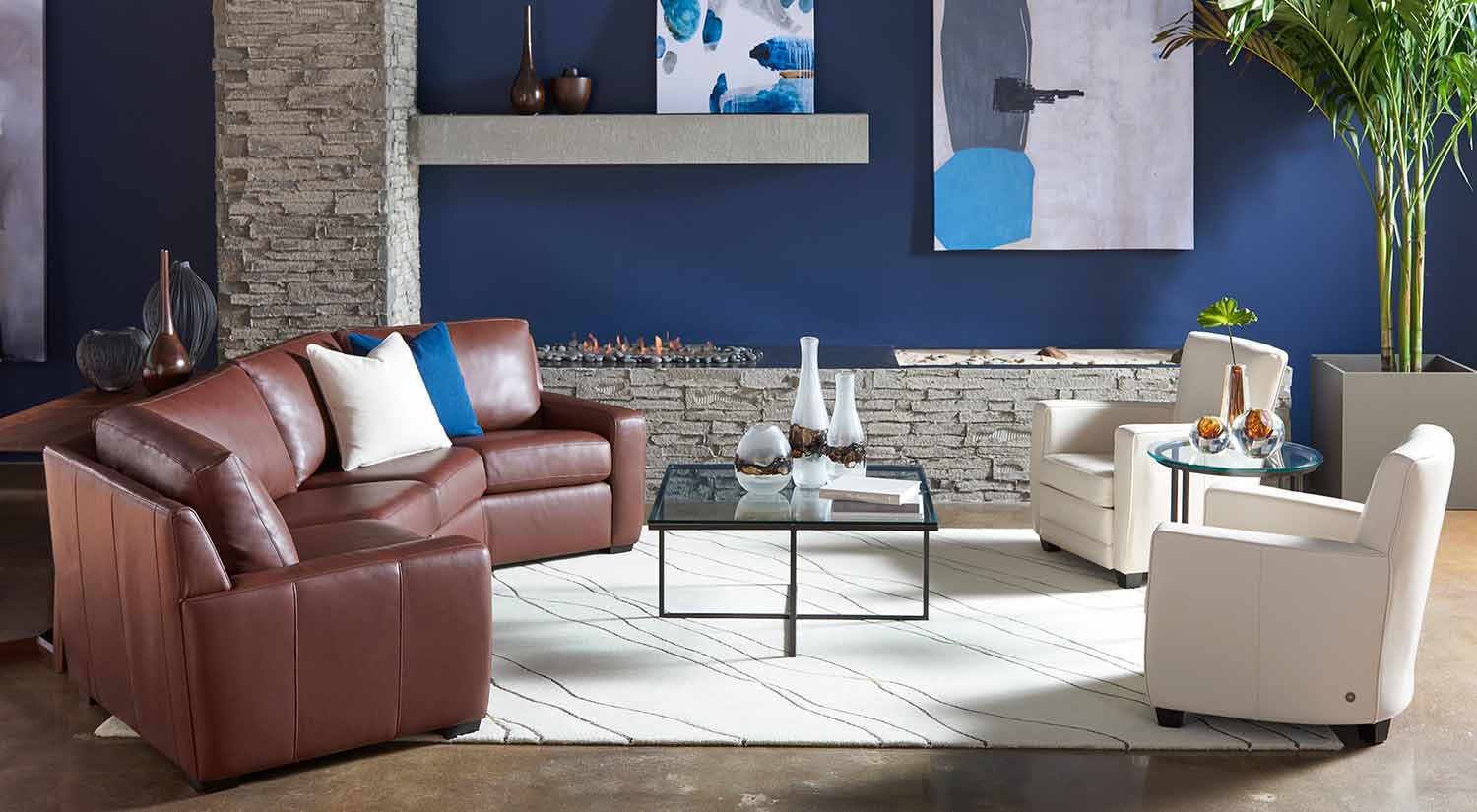 Lisben Wedge Sectional Living Room American Leather Circle