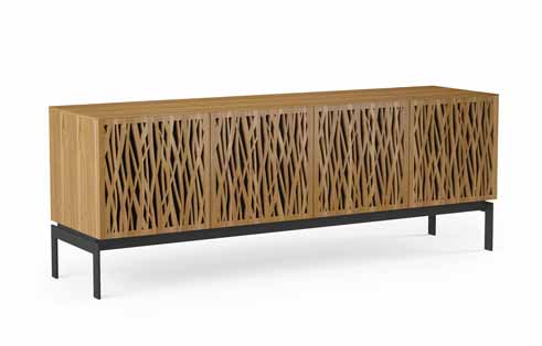 Elements 4 Door Media Console with Wheat Doors in Natural Walnut by BDI