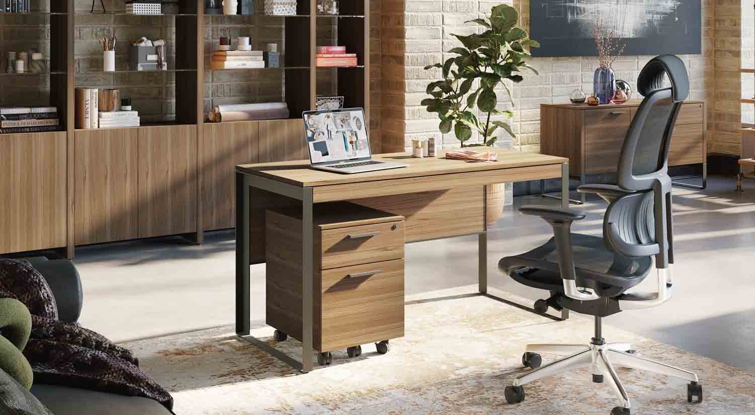 BDI Linea 6222 Console Desk (Charcoal Stained Ash)