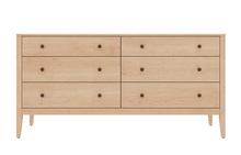 Brandon 6 Drawer Double Dresser in Natural Maple