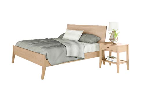 Brandon Queen Bed with Low Footboard in Natural Maple
