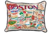 Boston Hand-Embroidered Pillow