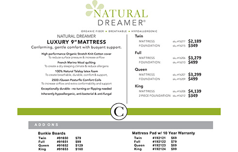 Natural Dreamer Luxury Mattress and Foundation