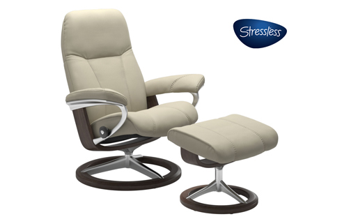 Consul Stressless Chair and Ottoman Signature