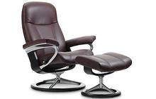 Consul Stressless Chair and Ottoman Signature