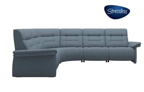 Mary Stressless Power Sectional in Ultrasuede Slate Blue