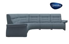 Mary Stressless Power Sectional in Ultrasuede Slate Blue