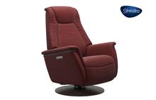 Max Medium Stressless Recliner with Power in Paloma Cherry