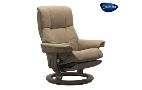 Mayfair Large Stressless Recliner with Leg Comfort in Paloma Funghi
