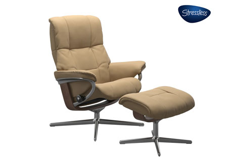 Mayfair Stressless Chair and Ottoman X-Base