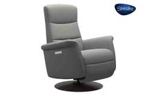 Mike Large Stressless Power Recliner in Paloma Silver Grey