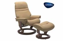 Sunrise Large Stressless Chair and Otto in Paloma Sand