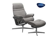 Sunrise Stressless Chair and Ottoman X-Base