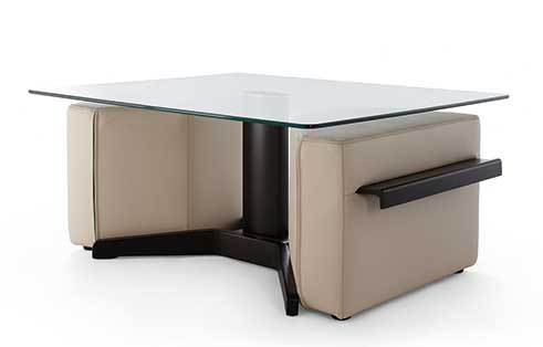 Duo Table and Ottomans