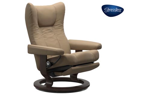 Wing Stressless Recliner with Power Leg & Back