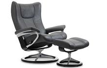 Wing Stressless Recliner and Ottoman Signature