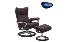 Wing Stressless Recliner and Ottoman Signature