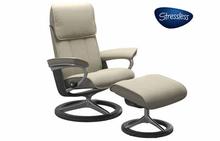 Admiral Large Chair & Ottoman with Signature Base in Paloma Light Grey