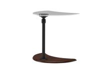 Alpha Side Table with Glass Top and Brown Base