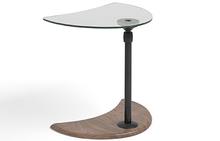 Alpha Side Table with Glass Top and Walnut Base