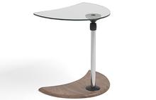 Alpha Side Table with Glass Top and Walnut Base