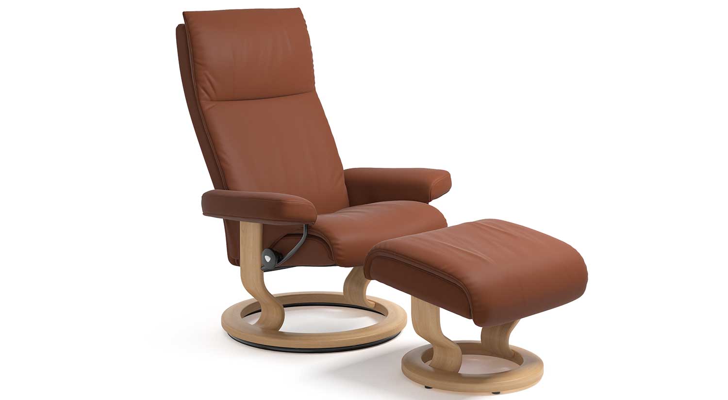 Circle Furniture Aura Stressless Chair And Ottoman Recliners Circle Furniture