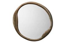 Organic Round Mirror in Bronze
