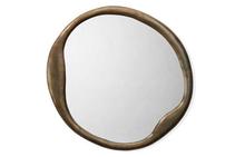 Organic Round Mirror in Bronze