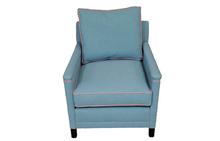 Paige Chair in Canvas Ocean with Contrast Welt by Lee Industries