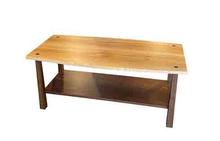 Cambridge Cocktail Table in Flame Birch and Natural Walnut