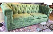 Claybourne Sofa in Vintage Velvet Fern by CR Laine