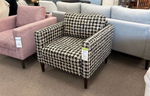 Personalize Collection Chair with Petite Track Arm in Lawford Caviar