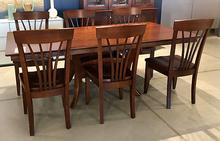 Crescent Dining table and 6 Side Chairs