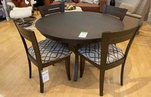 Crescent Dining Table & 4 James Side Chairs in Aurora