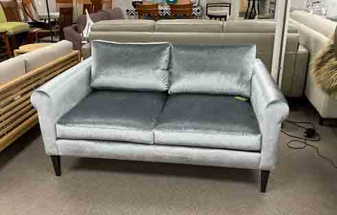 Personalize Collection Loveseat with Rolled Arm in Lumen Silver