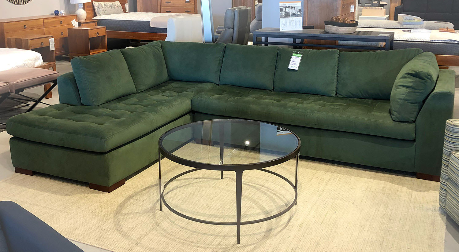 Astoria Sectional in Bottle Green