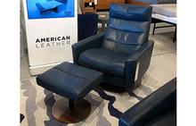 Cirrus Comfort Air Large Chair & Ottoman in Bison Deep Blue