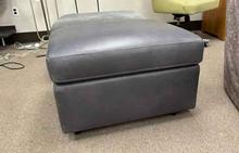 Clara Storage Ottoman in Haven Heritage Smoke by American Leather