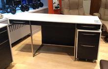 Format Desk and File in White and Charcoal