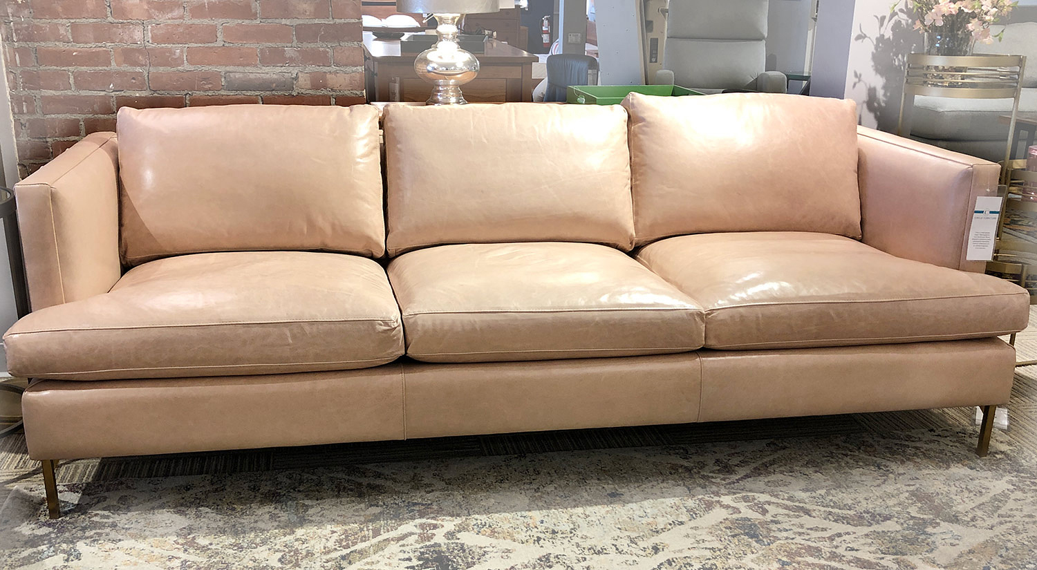 Circle Furniture Concord Sofa in Blush Leather