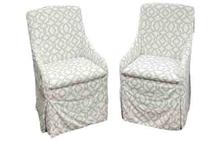 Emma Pair of Slipcovered Dining Chairs in Sausalito Silver by Lee Industries