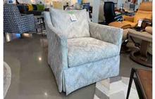 Clare Swivel Chair in Ripple Blue by Lee Industries