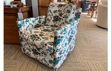 Paige Swivel Chair in Spring Teal by Lee Industries